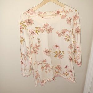 Spartina449 Island fringed edged 3/4 sleeve shirt